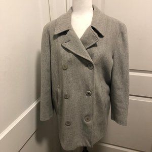 L.L Bean Wool Mix Double Breast Winter Pea Coat Size 12